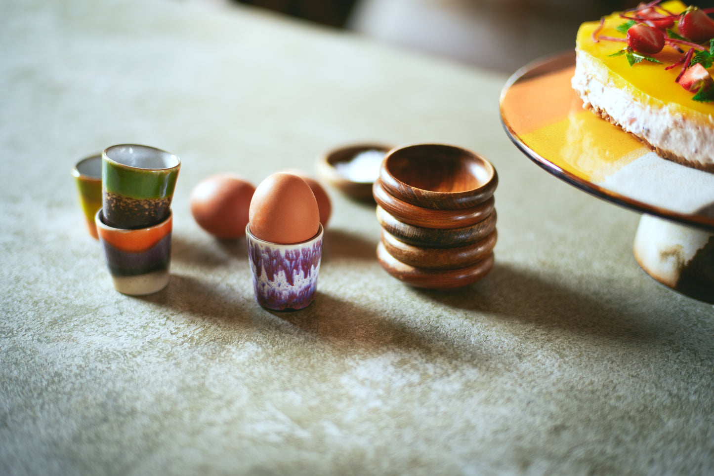 HKliving 70s Ceramics: Eierbecher (4er Set)