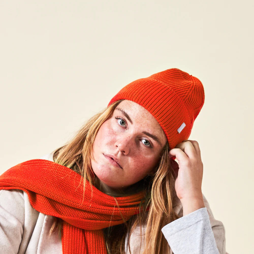 Beanie aus Merinowolle - Popeia Rot