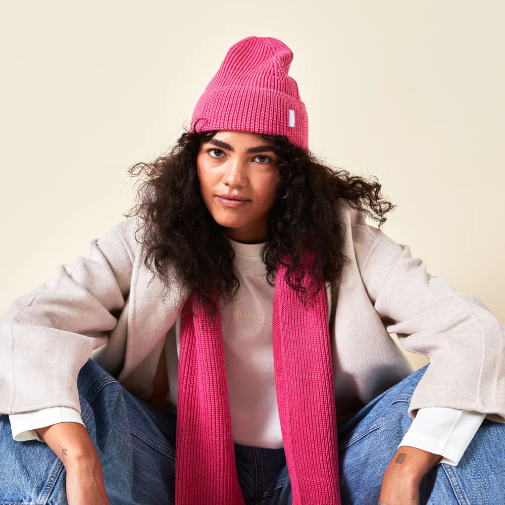 Beanie aus Merinowolle - Pink