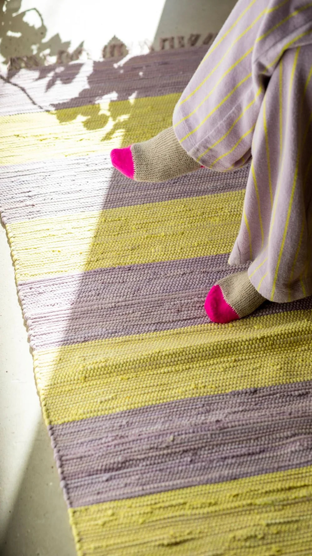 Teppich Chindi (lilac & neon yellow, 60x90cm)