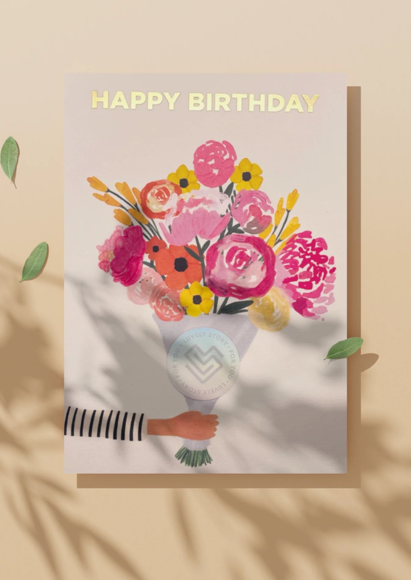 Klappkarte mit individueller Botschaft - Birthday Flowers