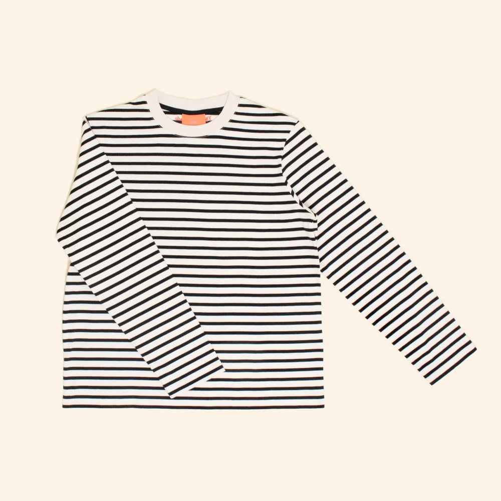 Langarmshirt Gestreift aus Bio-Baumwolle in Schwarz/Weiß