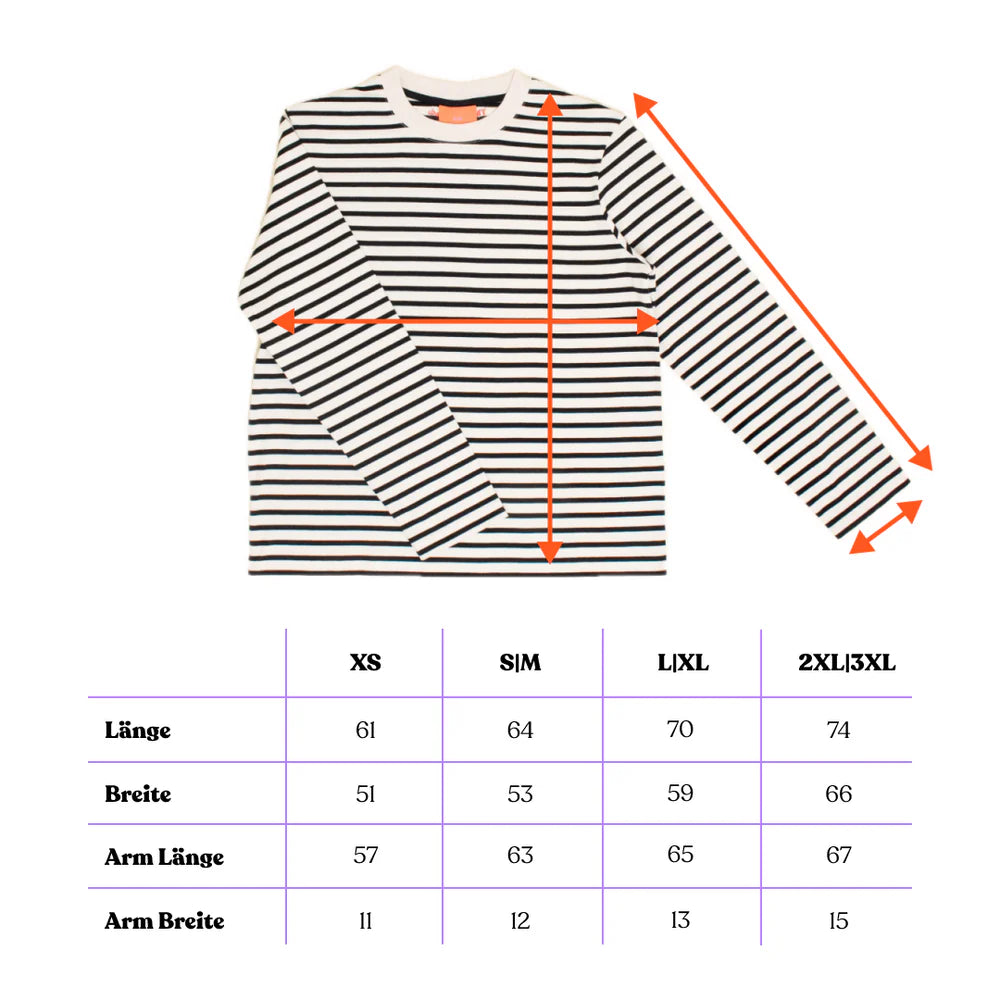 Langarmshirt Gestreift aus Bio-Baumwolle in Schwarz/Weiß