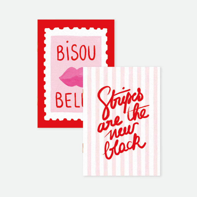 Notizbuch "Bisous Bella" 2er Set (A6)