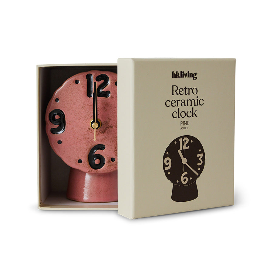 HKliving Retro Ceramic Standuhr Pink