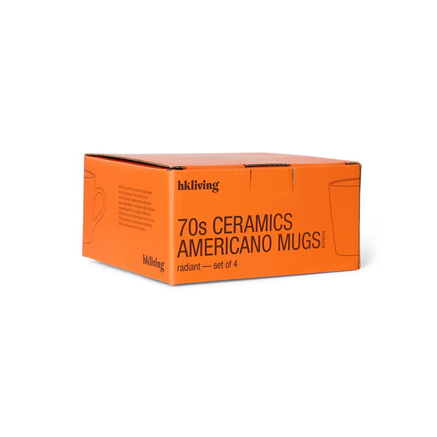 HKliving 70s Ceramics: Americano Tassen Radiant (4er Set)
