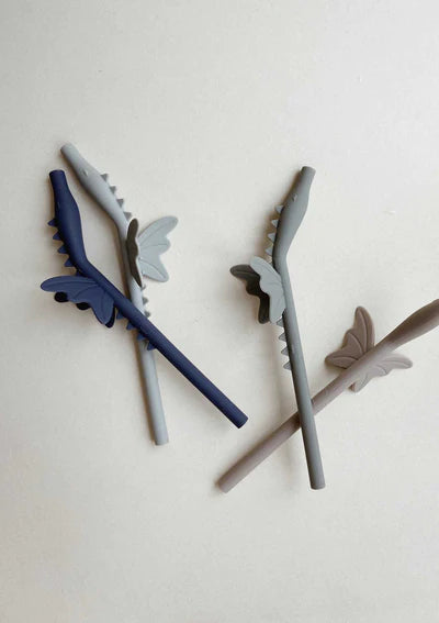 Strohhalme "Dragon Blue" 4er Pack