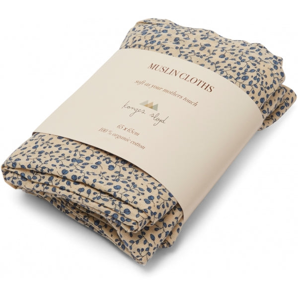 Musselintücher "Blue Blossom Mist" 3er Pack