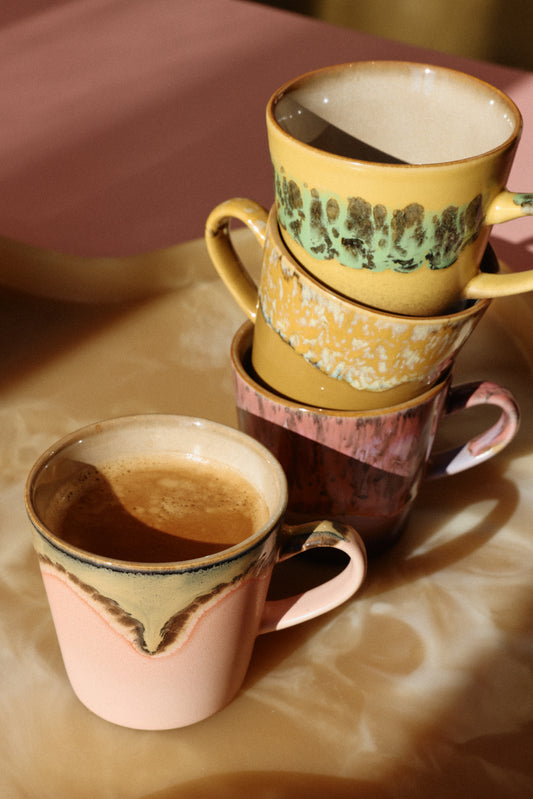 HKliving 70s Ceramics: Americano Tassen Radiant (4er Set)