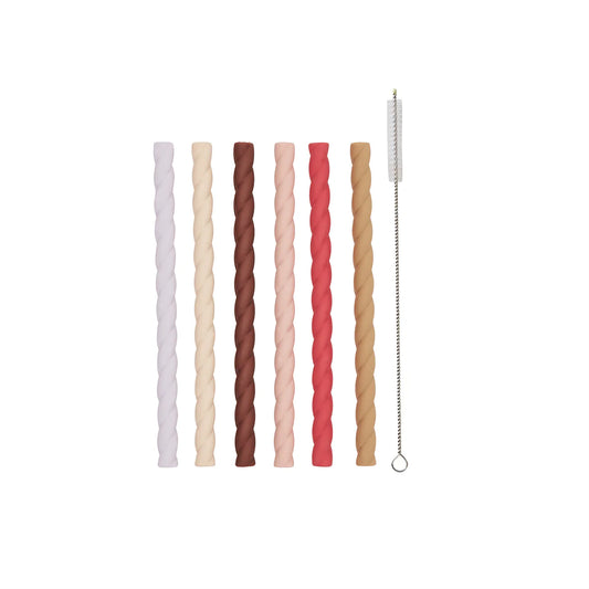 Mellow Silikon-Strohhalme - 6er-Pack