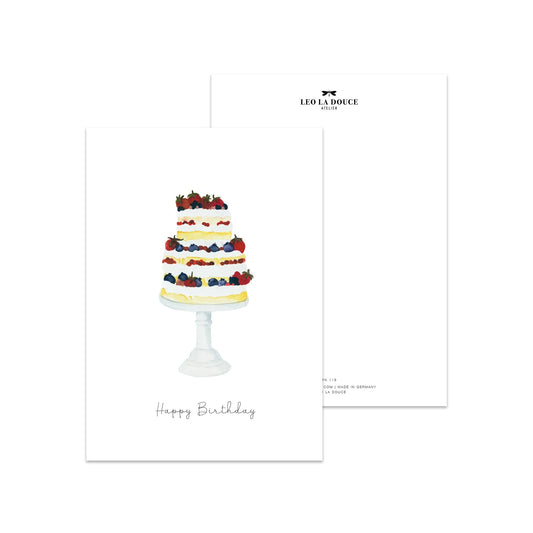 Postkarte - Torte zur Feier