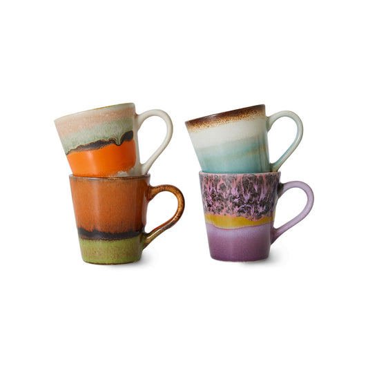 HKliving 70s Ceramics: Espresso Becher (4er Set)