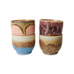 HKliving 70s Ceramics: Café Becher Lagoon (4er Set)