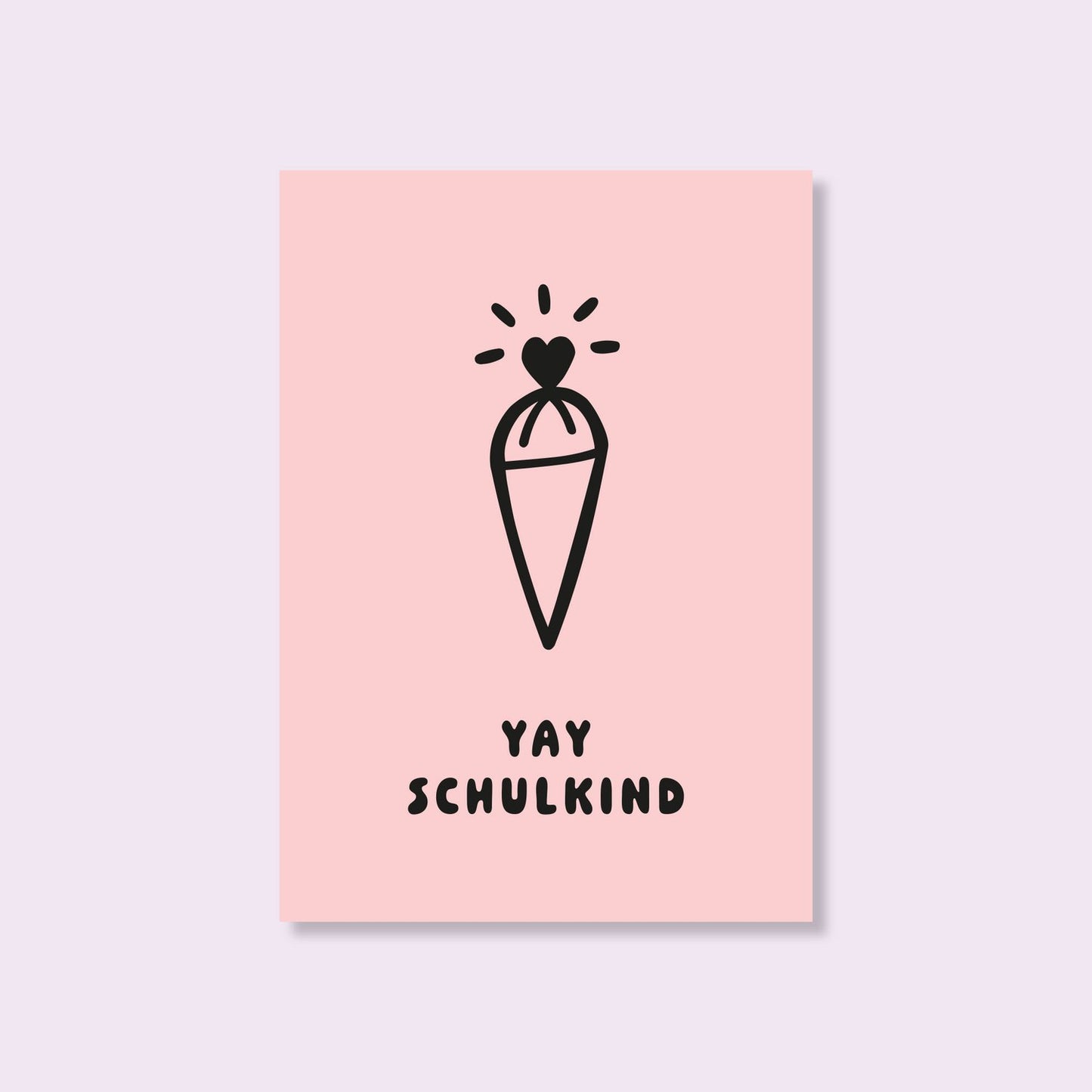 Postkarte "Schultüte rosa"