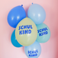 Schulkind Luftballon 6er Set | blau-Mix