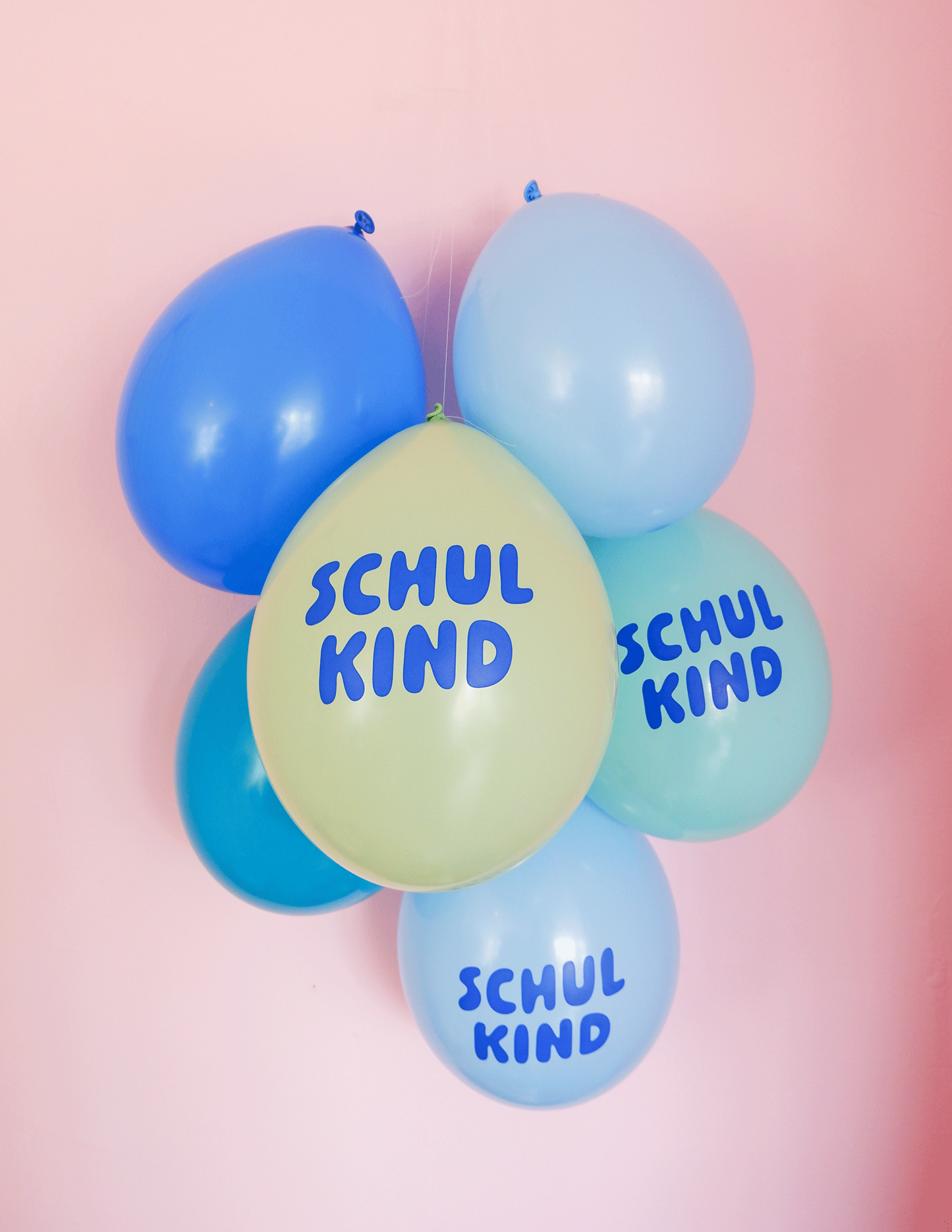 Schulkind Luftballon 6er Set | blau-Mix